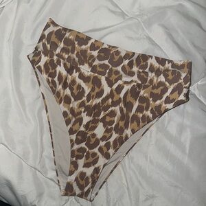 Aerie Leopard Print High-Waisted Bikini Bottom